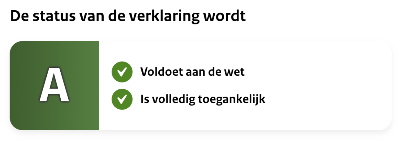 Status toegankelijkheid score A